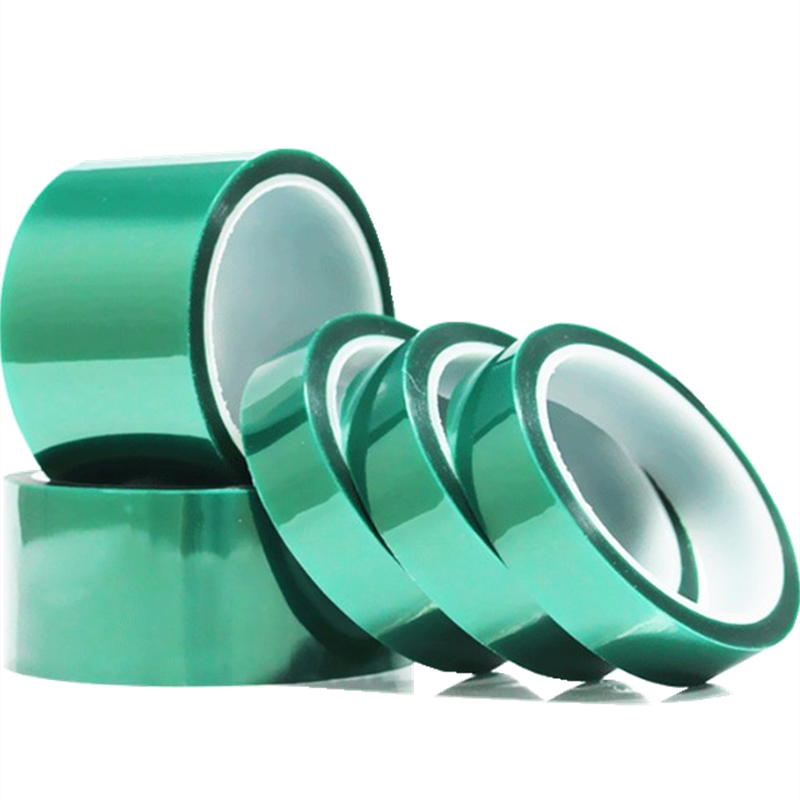 custom size die cutting High Temperature PET Polyester Green Tape for PCB board Soldering Surface Protection